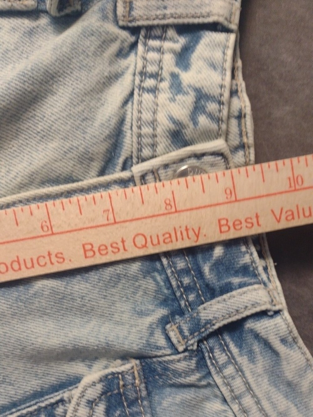 Divided Light Blue Wms Size 6/30 Flare 13" Bell Bottom Front Flap Pockets - Picture 9 of 16